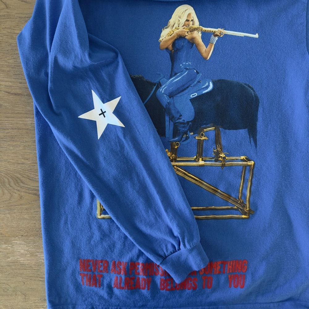 Beyonce American Requiem Long Sleeve Tee-Blue-Sz M-Cowboy Carter Tour 2025 Merch - Picture 11 of 14